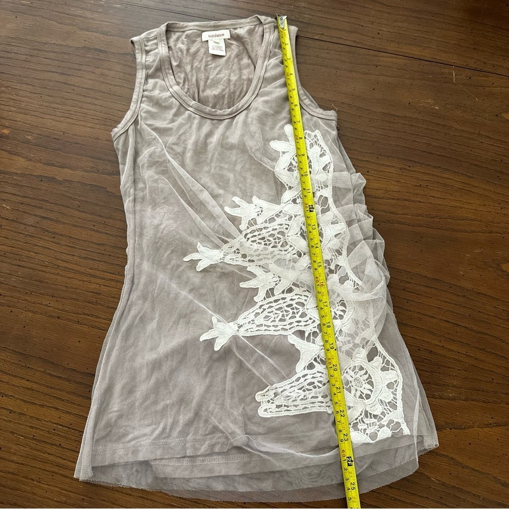 Sundance boho lace embroidered lace tank top S - Picture 4 of 5